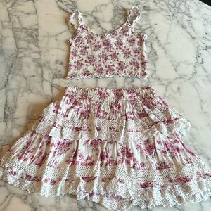 Girls Katie J Pink Floral Lace Set